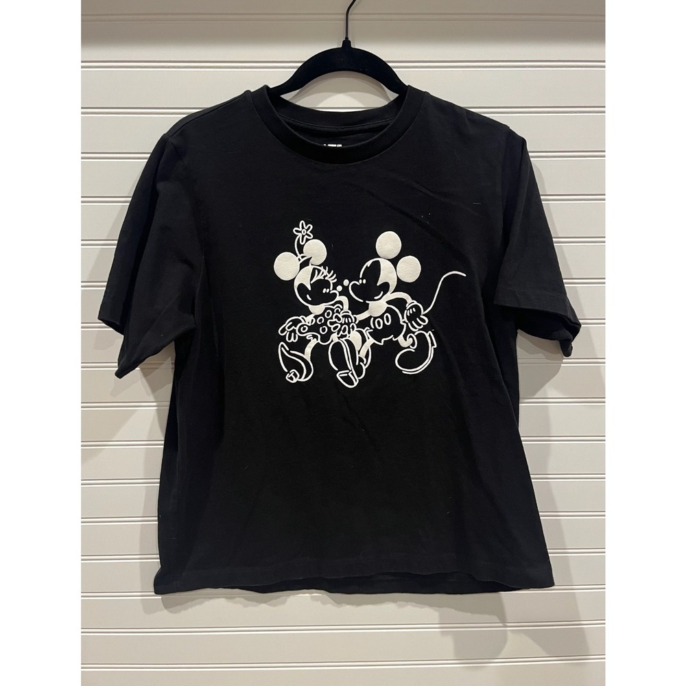 Uniqlo Disney Yu Nagaba Mickey Minnie Mouse Graphic‎ T-Shirt Black Womens M